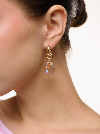 Серьги "Big crystal" Gold мини