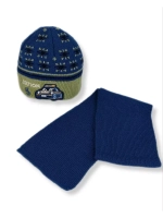 Шапка с шарфом для мальчика детская на весну и осень