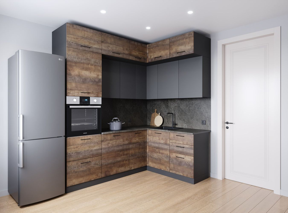 Кухонный гарнитур угловой Трансильвания 2200х1700 столешница 26мм