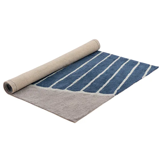 Ковер из хлопка с рисунком Tea Plantation серого цвета из коллекции Terra, 160х230 см