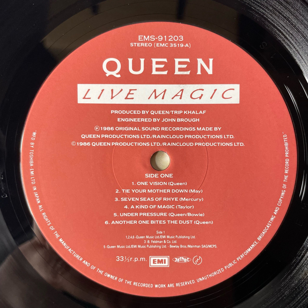 Винтажная виниловая пластинка LP Queen Live Magic (Япония 1986) (Оби)