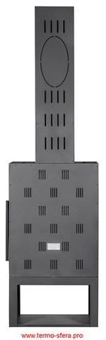 Камин МАДРИД на дровнике черный шамот подовый