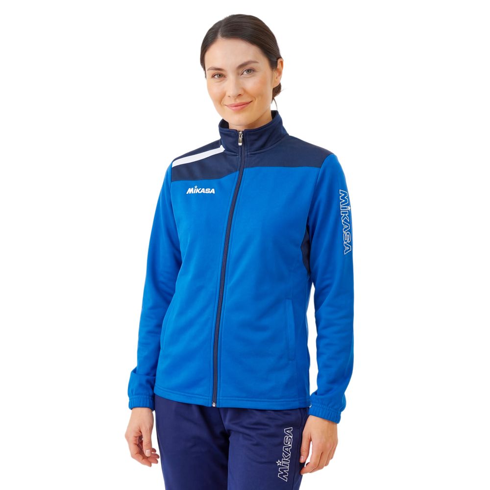 Костюм спортивный жен. MIKASA MT755/751-0100-L, р. L, 100% полиэстер, сине-темносиний