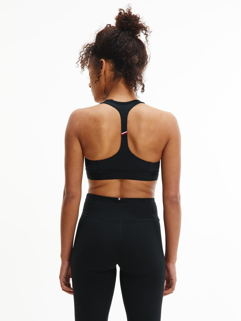 Теннисный бюстгальтер Tommy Hilfiger Mid Intensity Graphic Racer Bra - Black