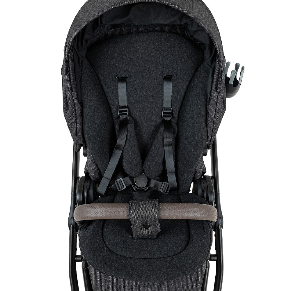 Детская коляска Roan Sol Vintage Luxury 2.0 3 в 1 с автокреслом Pituso Baesa Pro Black PIX/55/D Pixel/Dark/Nickel/руч.Cappuccino