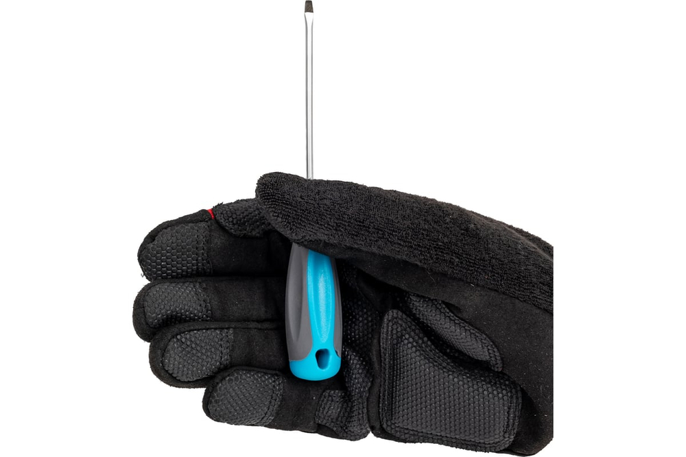 Отвертка, CrV сталь, прорезиненная ручка SL3 x 75 мм MOS 53706М