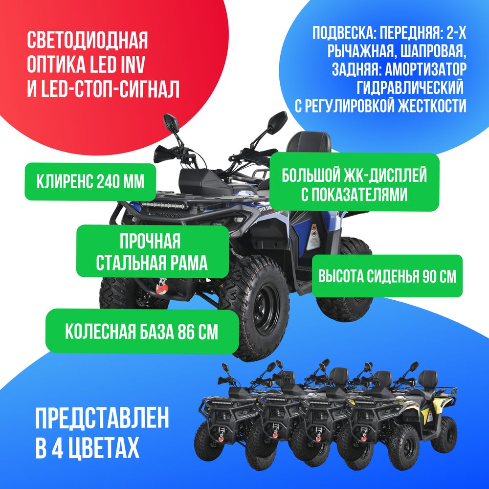 Бензиновый квадроцикл WHITE SIBERIA BARS 320 - Синий фото №4