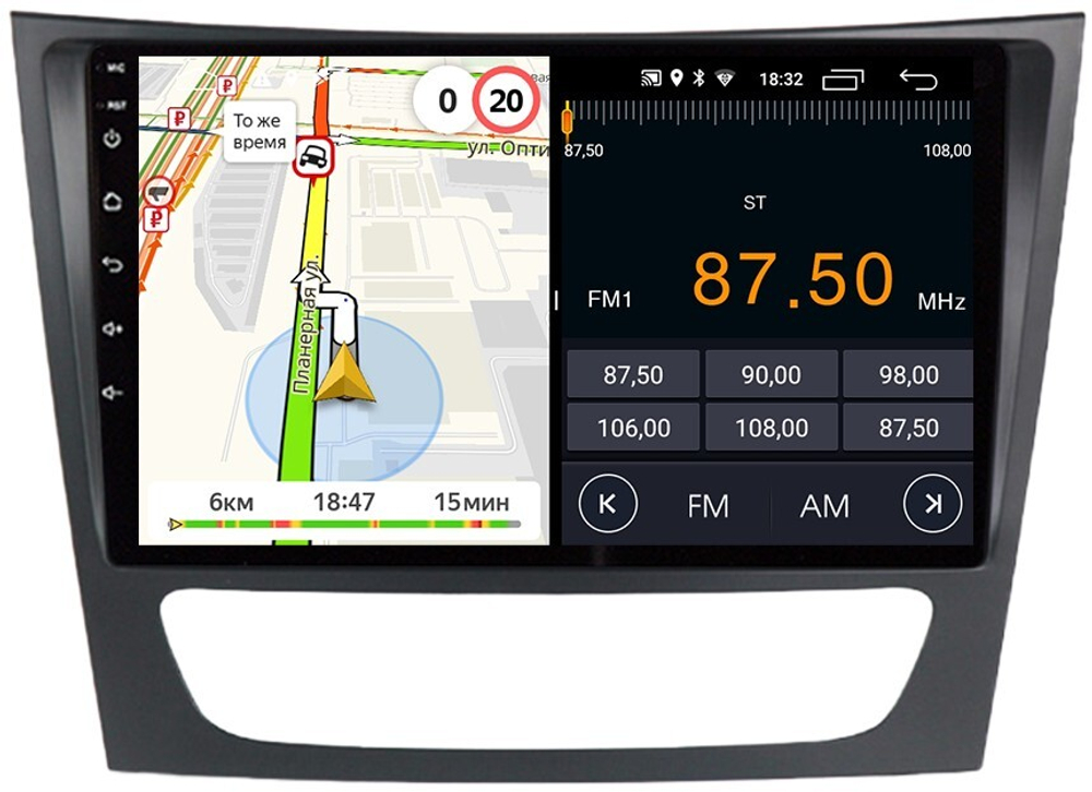 Магнитола для Mercedes-Benz E (W211) 2002-2010, CLS W219 - Parafar PF221FHD на Android 13, 8-ядер, 2Гб+32Гб, CarPlay, 4G SIM-слот