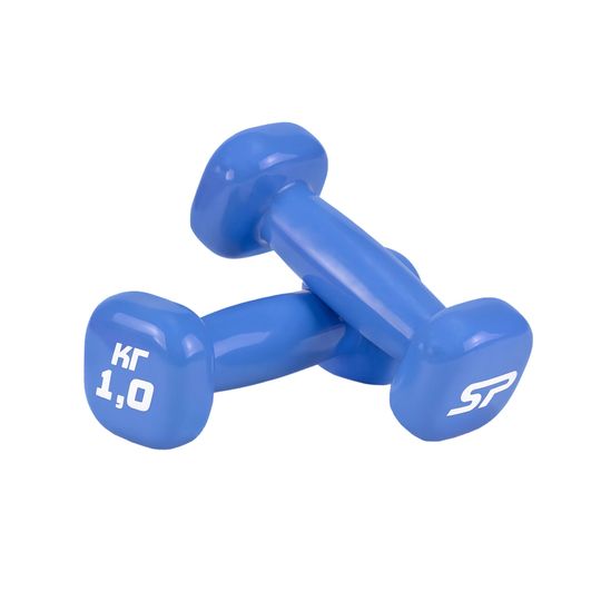 Гантели виниловые ESPADO 1 кг, голубой (пара)