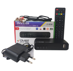 Приставка для цифрового телевидения DIVISAT DVS 2203 DVB-T2/C HDMI, 2*USB, RCA, БП внешний без экрана