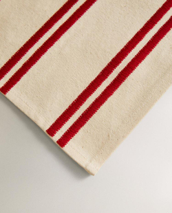 ZARA HOME ЛЬНЯНАЯ ПОДСТАВКА ПОД СТОЛОВЫЕ ПРИБОРЫ В ПОЛОСКУ, КРАСНЫЙ