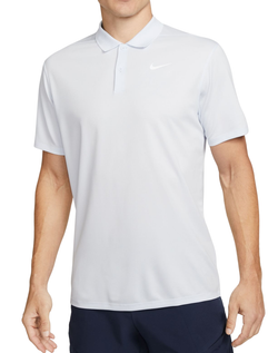 Мужское теннисное поло Nike Court Dri-Fit Pique Polo - football grey/white
