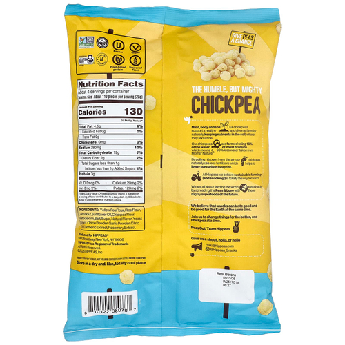 Hippeas, Pops, сырный чеддер, 113 г (4 унции)