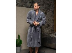 Халат мужской LOUIS без капюшона Серый "Polens"