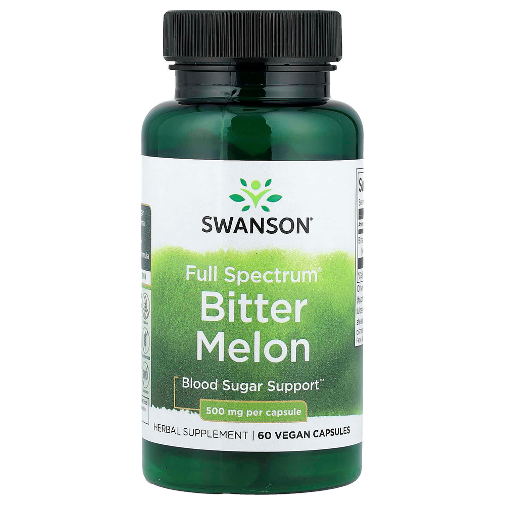 Swanson, Full Spectrum®, горькая дыня, 500 мг, 60 веганских капсул
