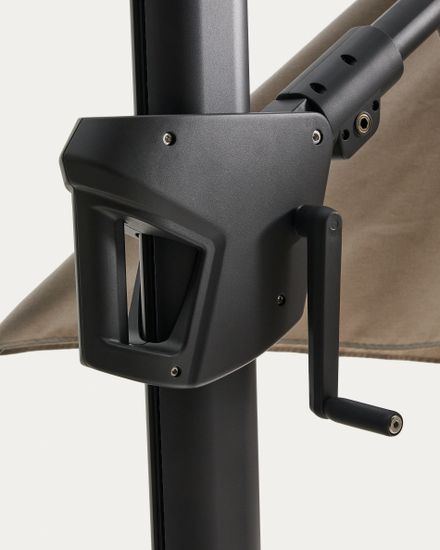 Бежевый консольный зонт Noli с графитовой алюминиевой конструкцией, 300 x 420 см