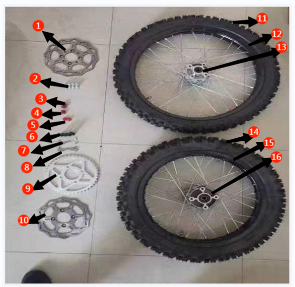 Запчасти A к питбайку Motax XR 250