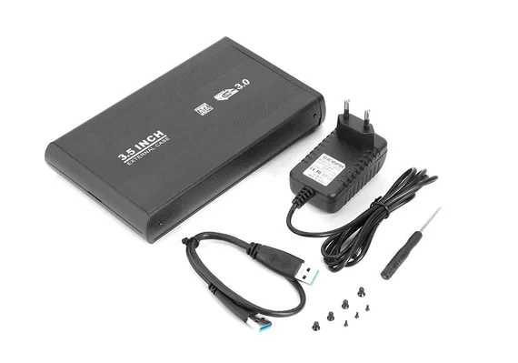 Внешний корпус для жесткого диска SATA 3.5" USB3.0, чёрный
