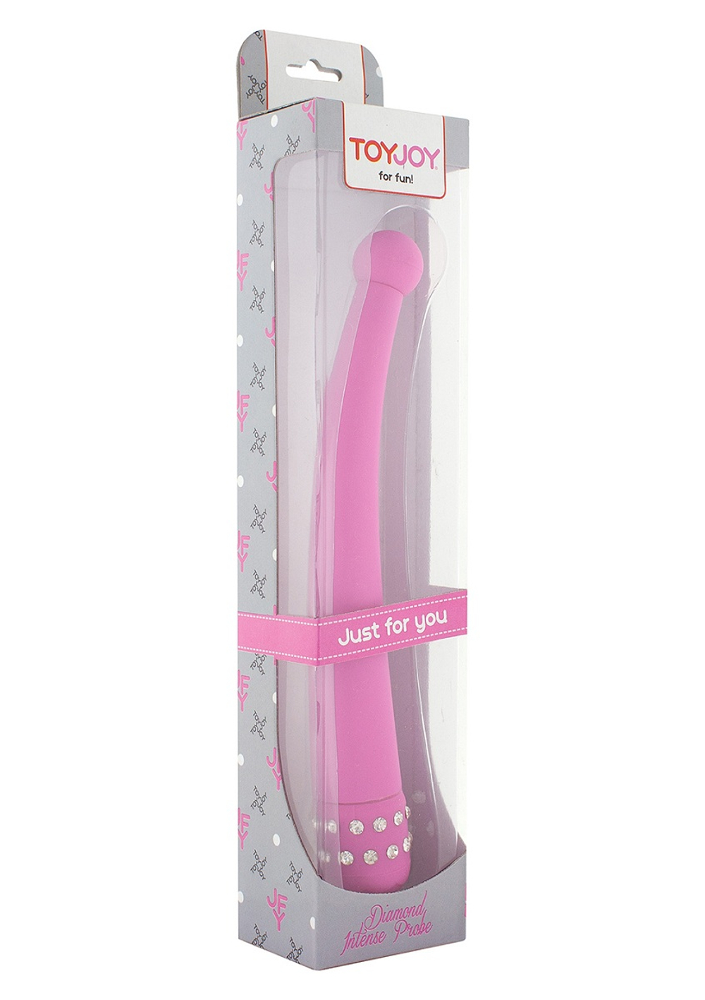 Розовый вибратор DIAMOND INTENSE PROBE - 21,5 см.