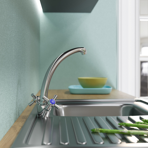 Смеситель для кухни 1/2 кер. MIXLINE ML09-032 высокий излив п/гайку (без подводки)