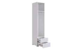 Шкаф однодверный "Зефир" 107.01, (Белое дерево/Белый (эмаль)),