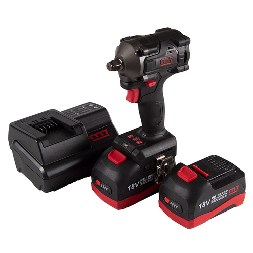 MIGHTY SEVEN (DW-404A) Гайковерт аккумуляторный ударный 1/2", 900 Нм, 18 В, укороченный, кейс