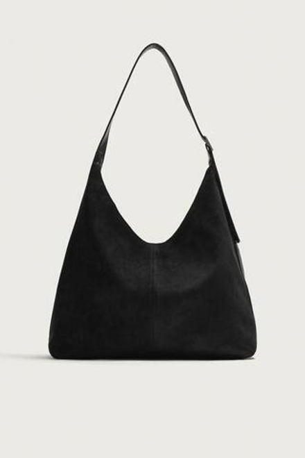ZARA ОДНОТОННАЯ СУМКА-ШОПЕР, ЧЕРНЫЙ