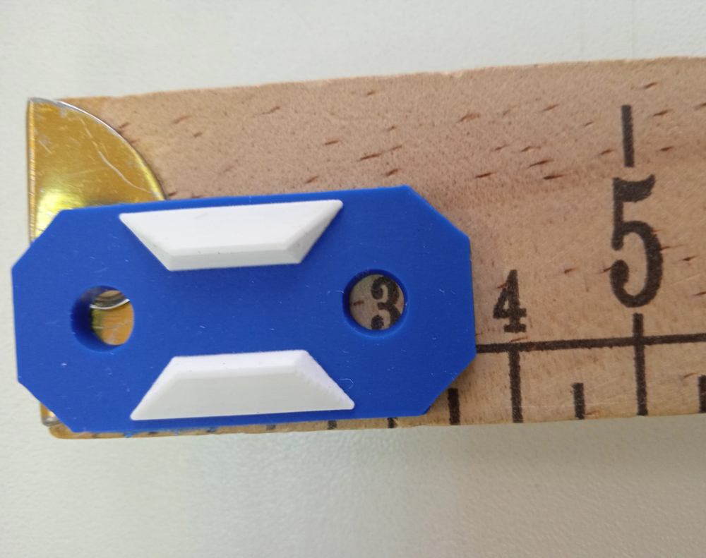 Нашивка под шнур силикон двойная. Цвет- Синий