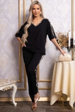 Костюм брючный Эними (черный/лео) К14848-8М LT Collection