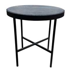 Стол журнальный МеталлАрт М011 черный мрамор/черный малый