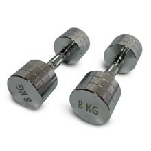 Гантель UNIX Fit PRO круглая хромированная 8 кг, 2 шт.