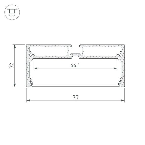 Профиль с рассеивателем Arlight SL-LINE-7532-2000 ANOD 028033