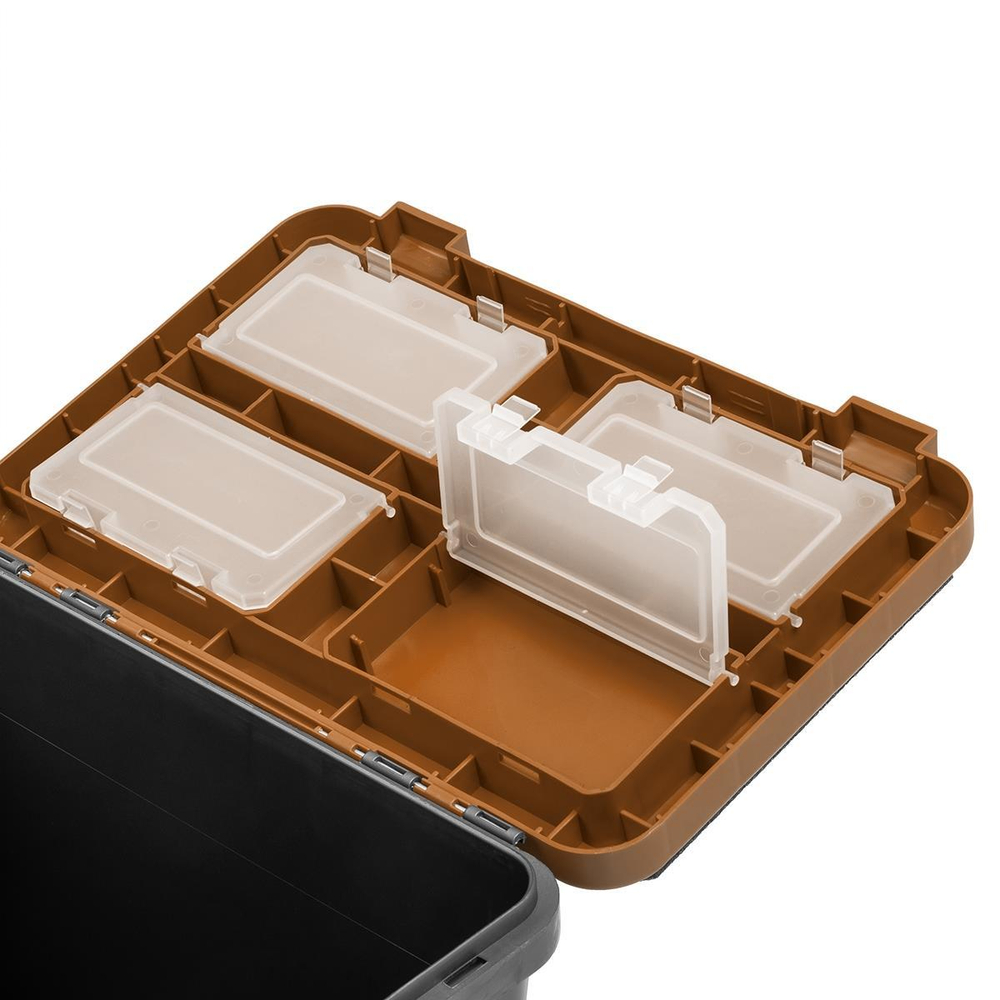 Ящик рыболовный зимний односекционный Helios (HS-IB-19-GB-1), серый/золото HS-IB-19-GGo-1