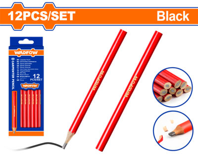 Столярный карандаш (черный) 12 шт. (72) WADFOW WMQ1512