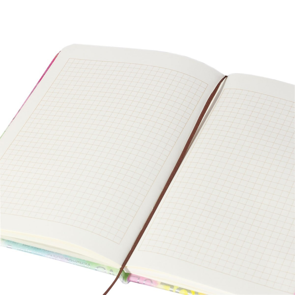 Записная книжка, А5, Alingar, 7БЦ, ПВХ голография, на резинке, клетка, 95 л., "Разводы", сиреневый