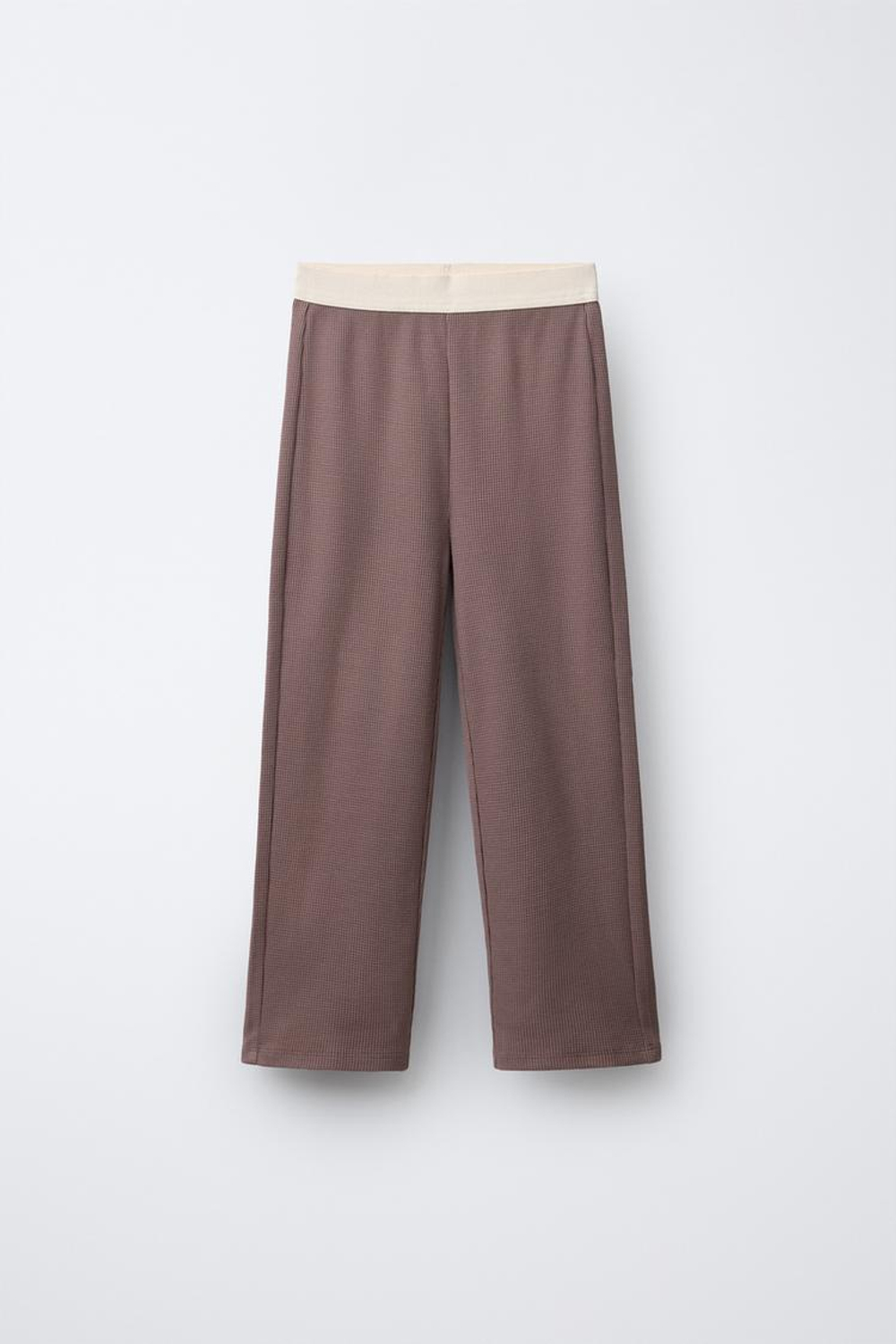 ZARA ПИЖАМА ВАФЕЛЬНАЯ С ВЫШИВКОЙ, БАКЛАЖАННЫЙ