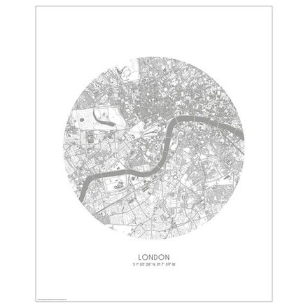 IKEA BILD  (ИКЕА БИЛД)  -  Плакат, план города, Лондон, 40x50 см.
