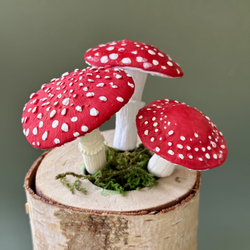 Молд силиконовый для творчества "Грибы - грибочки. Мухоморы" / форма для масс для лепки, мыла, воска и эпоксидной смолы