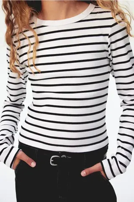 H&M Трикотажный топ, полоски