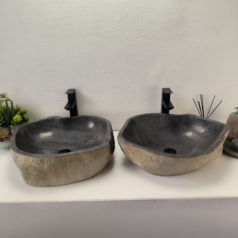 Раковина из речного камня ПАРА! RS-63838 54*47*15 2шт 0127