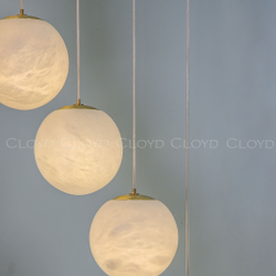 Подвесной светильник Cloyd ORIONIS P1 / выс. 12 см - алебастр - латунь (арт.12353)