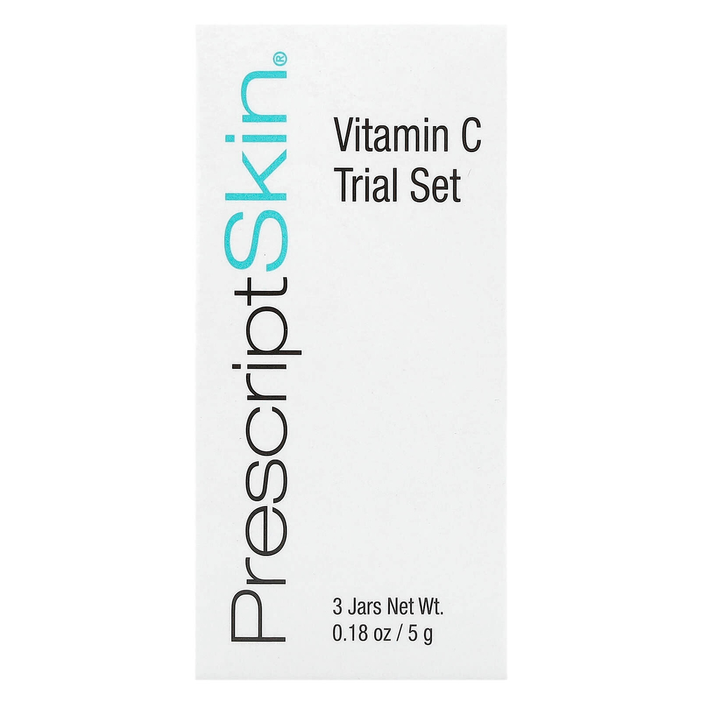 PrescriptSkin, набор миниатюр с витамином C, 3 профессиональных средства для улучшения цвета кожи, 3 баночки по 5 г (0,18 унции)