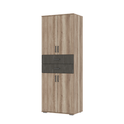 НЕЛЬСОН-5 Шкаф 2-х дверный с полками и ящиками Дуб каньон / Железный камень