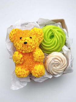 Набор из мыла «Мишка из роз, оранж»