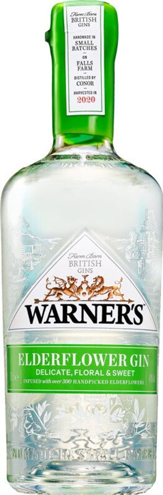 Джин Warner&#39;s Elderflower Gin, 0,7 л