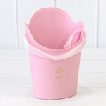 Коробка Ваза для цветов 13.5х10х19 см "Каллиграфия" (Розовый)