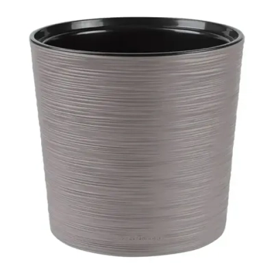 Кашпо для цветов пластиковое 7,5л d-26,5см «La Decoro» Серый жемчуг