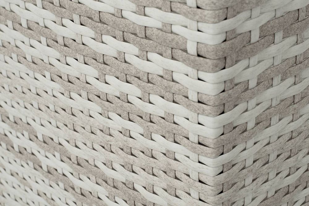 "Лунго" кашпо для цветов большое плетеное из искусственного ротанга, цвет бежевый