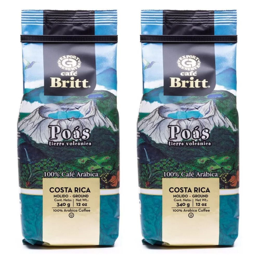 Кофе молотый Cafe Britt Poas terra volcanica 340 г x 2 шт