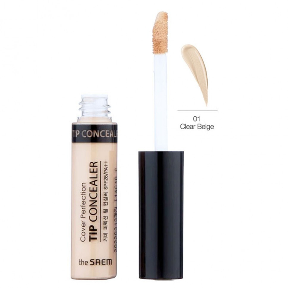 Жидкий консилер The Saem Cover Perfection Tip Concealer #01 Clear Beige